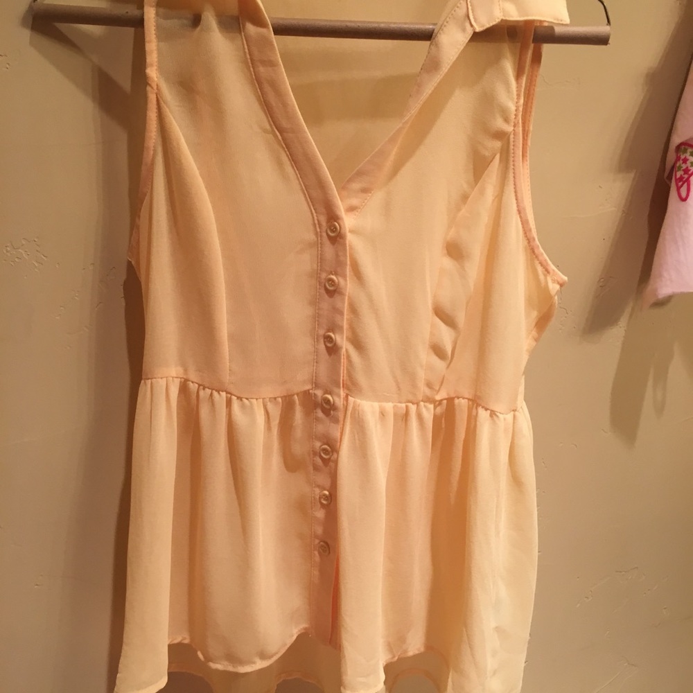 Yellow sheer top